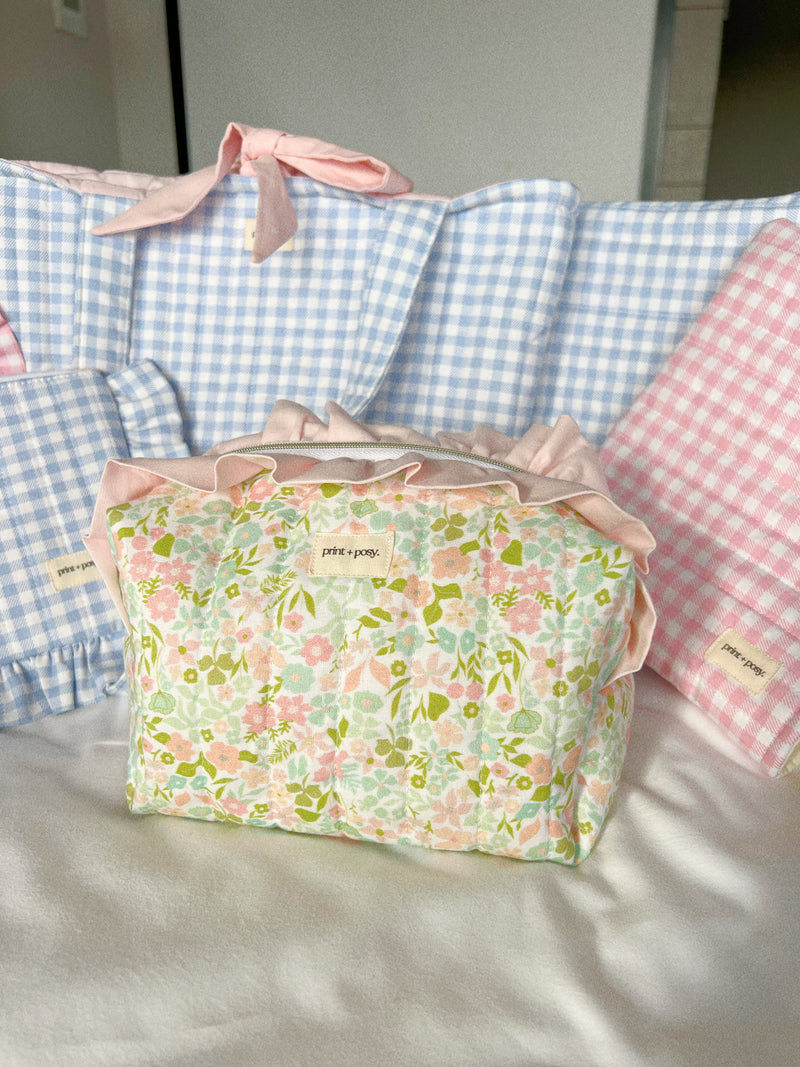 Greta Gingham Ruffle Carry-All