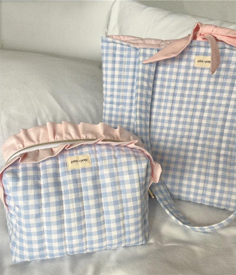 Wren Gingham Ruffle Carry-All
