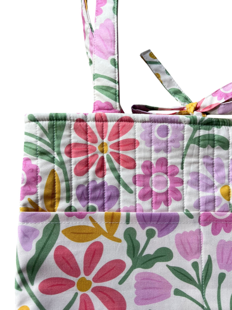 Iris Quilted Bucket Tie Tote