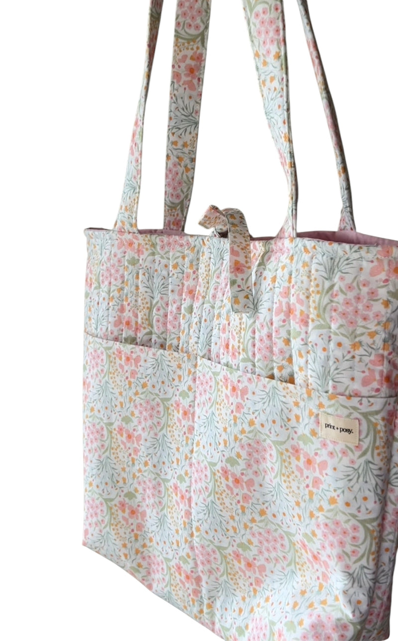 Bouquet Quilted Bucket Tie Tote