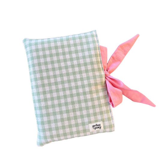 Green Gingham Book Sleeve