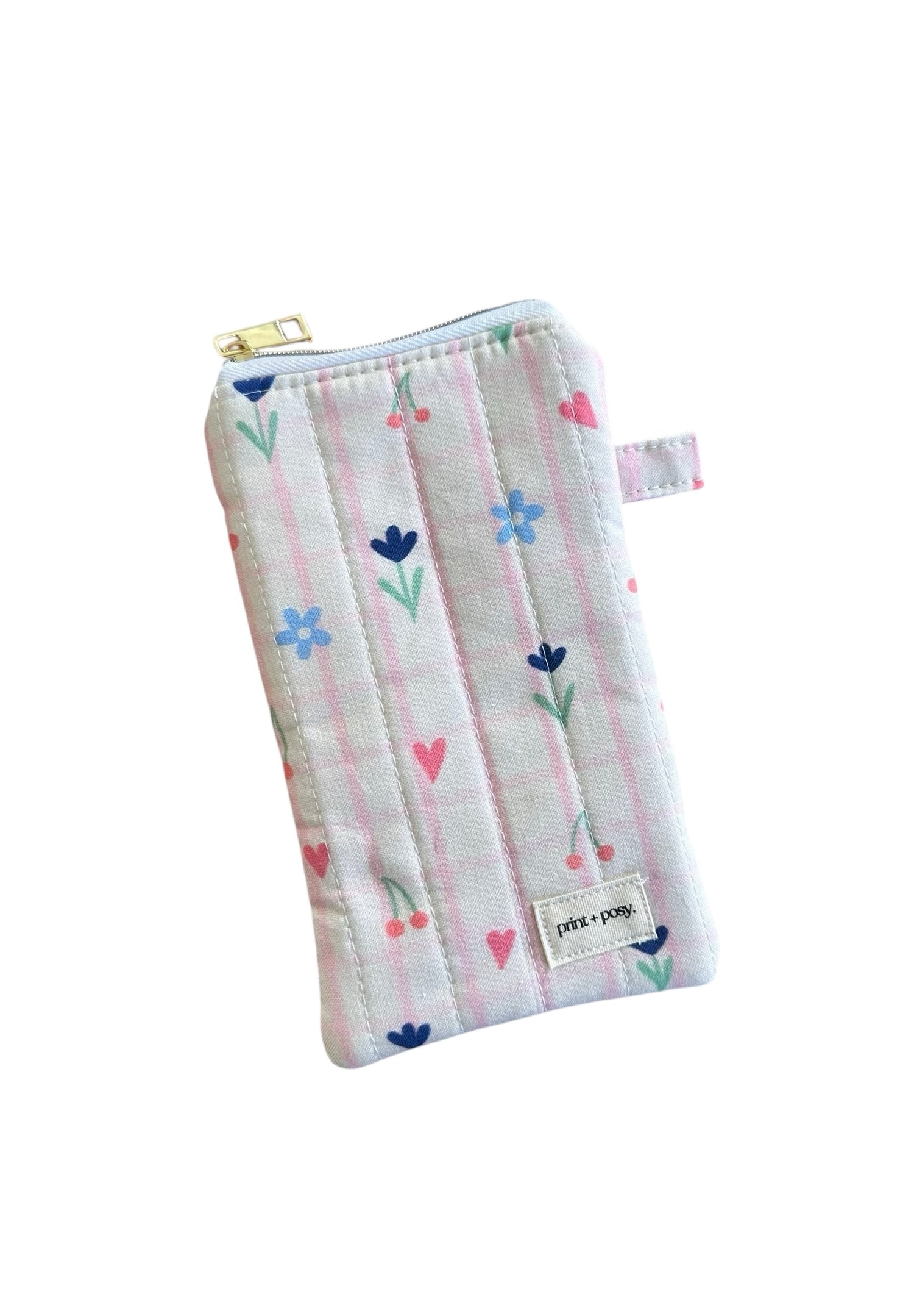 Cherry Check Quilted Sunnies Pouch