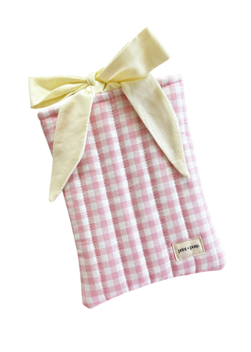 Rosa Gingham Quilted Bow Tie Kindle Sleeve