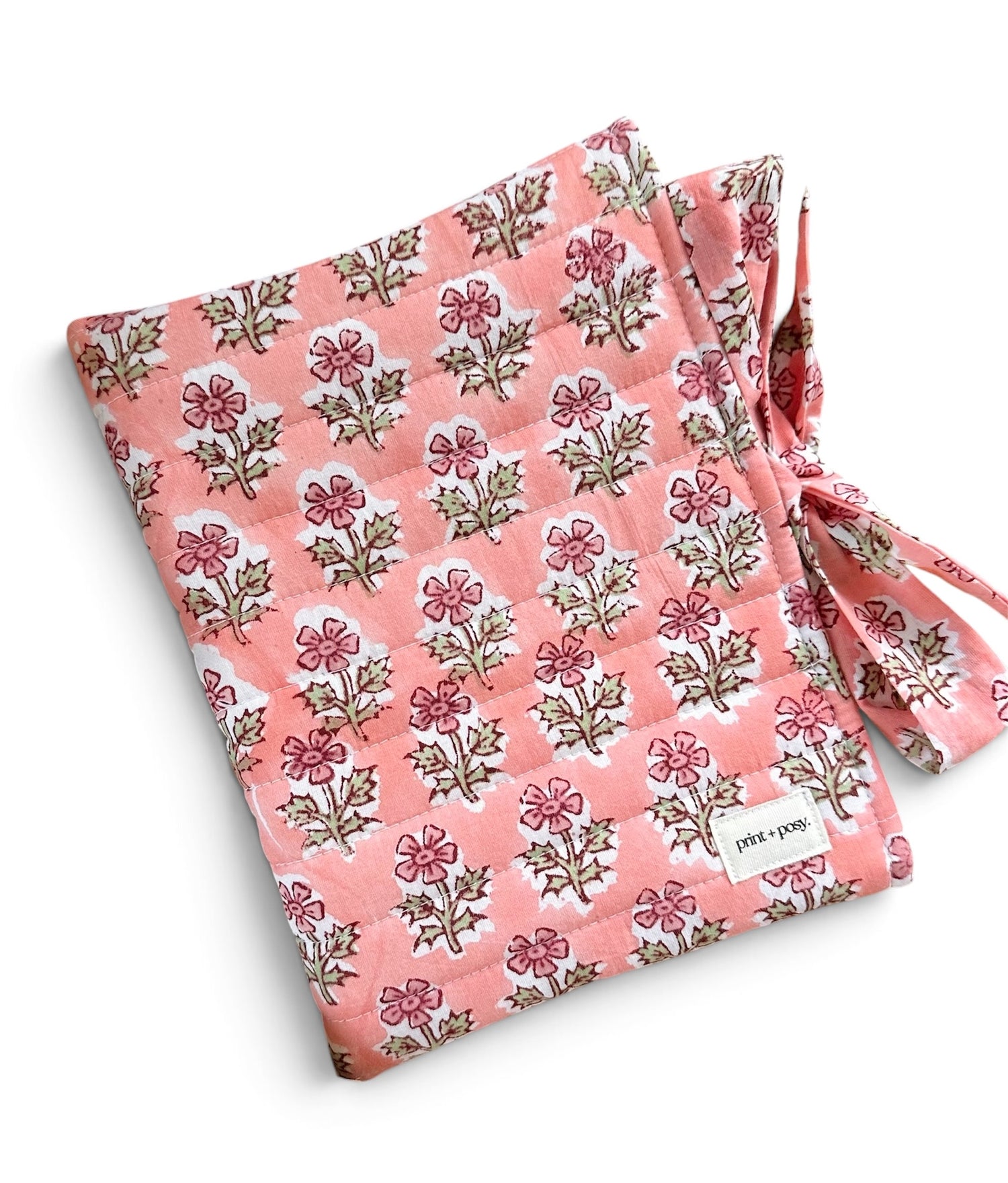 Coral Quilted Book Sleeve