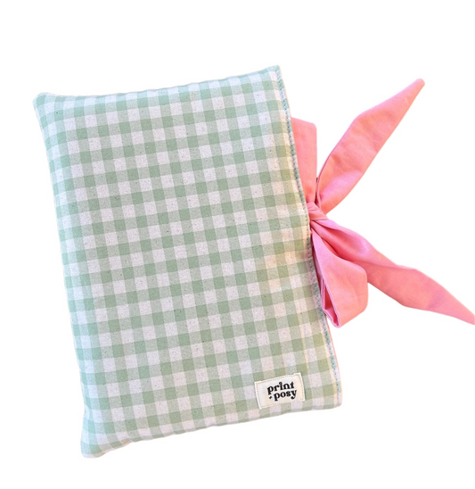 Green Gingham Book Sleeve