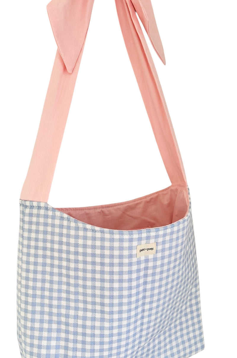 Wren Gingham Quilted Bow Tote