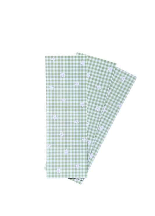 Green Gingham Bookmark