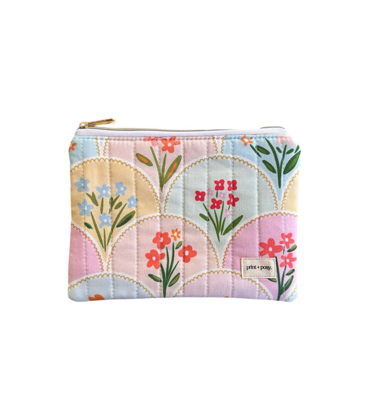 Daisy Mosaic Quilted Zipper Pouch