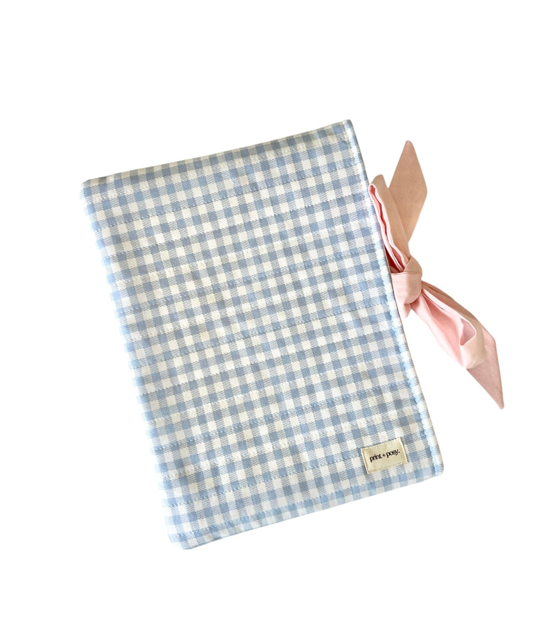 Wren Gingham Quilted Book Sleeve