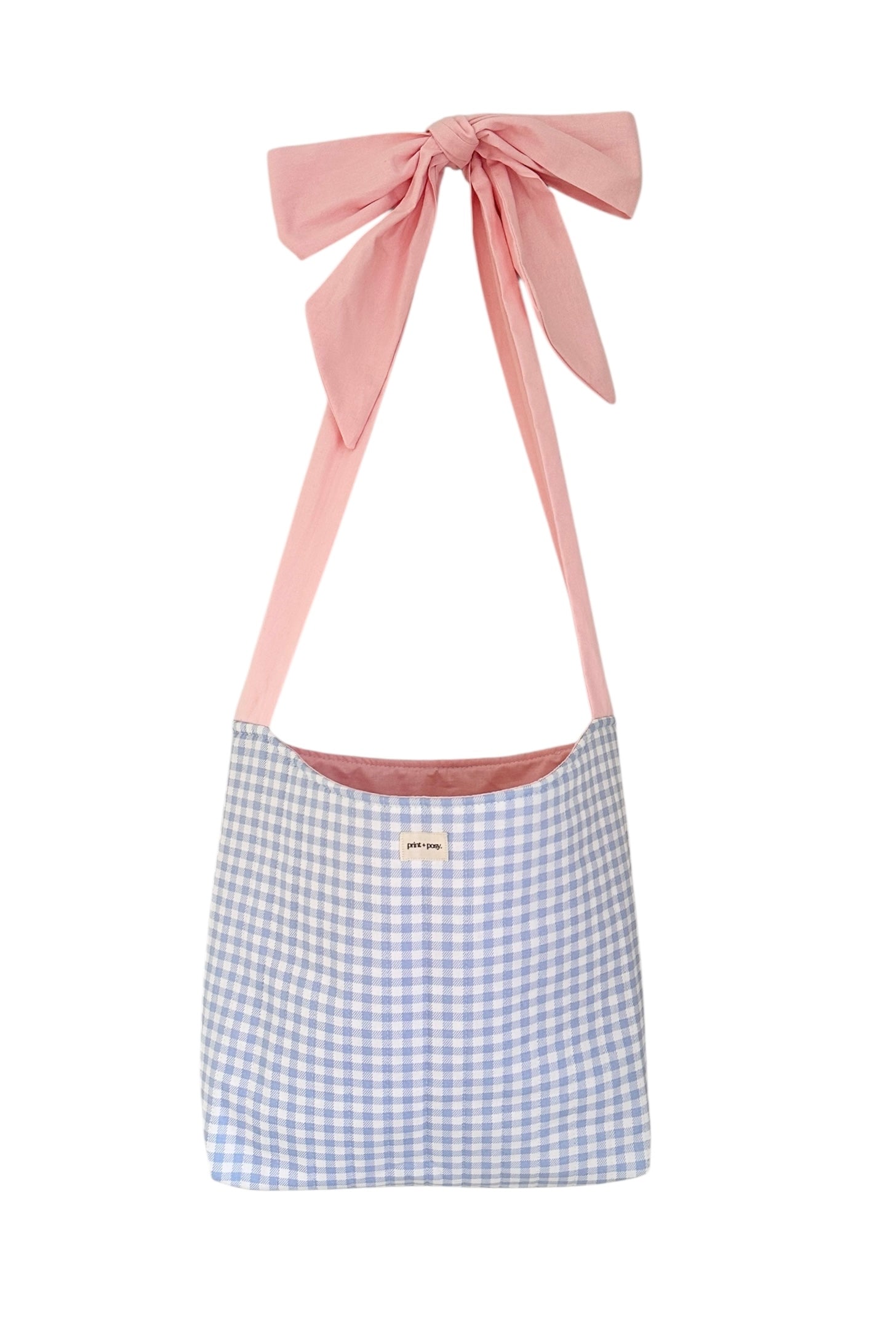 Wren Gingham Quilted Bow Tote