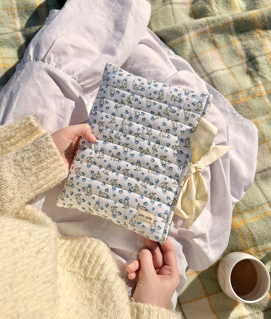 Ditsy Blue Quilted Book Sleeve