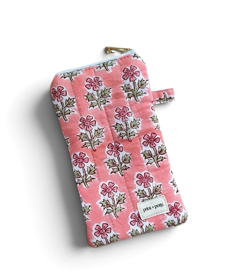 Coral Block Print Sunglasses Case
