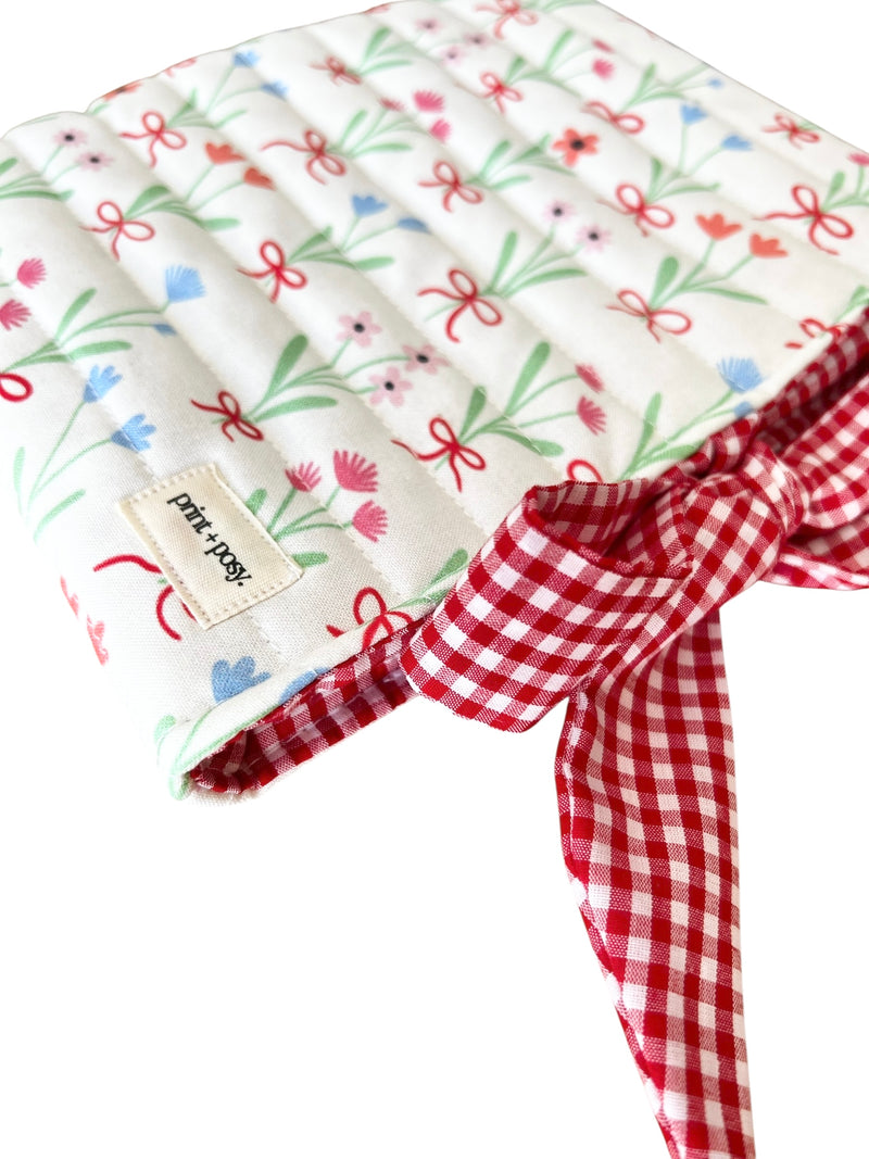 Rosie Bow Quilted Book Sleeve