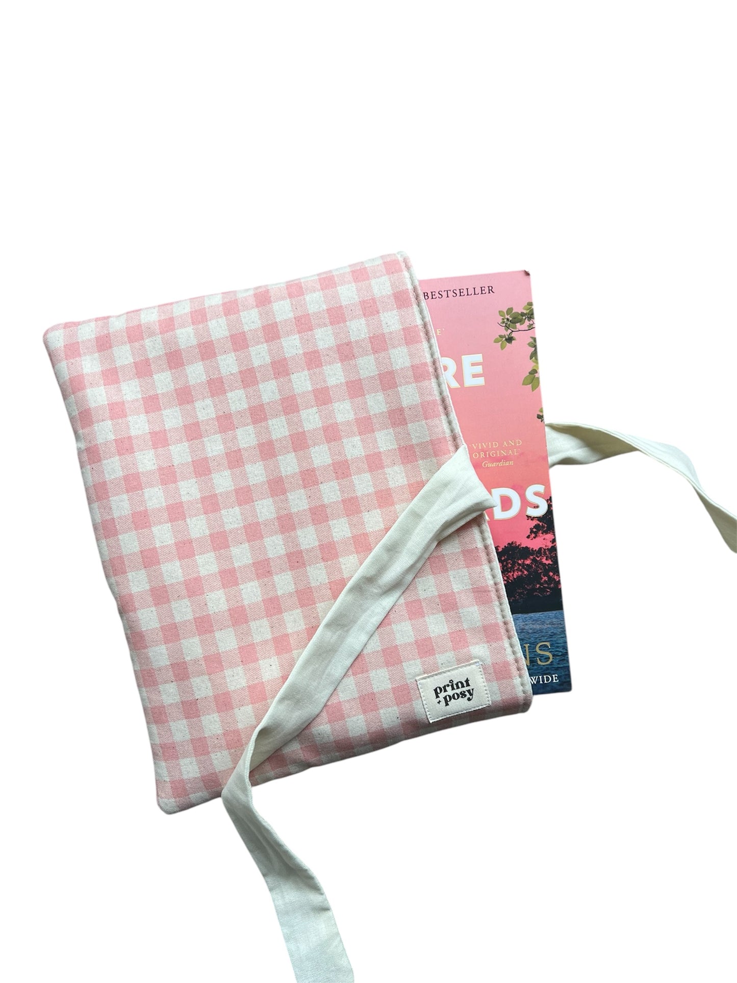 Pink Gingham Book Sleeve