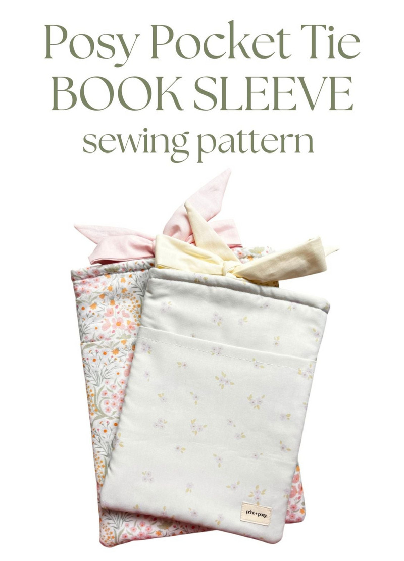 Posy Pocket tie Book Sleeve Sewing Pattern