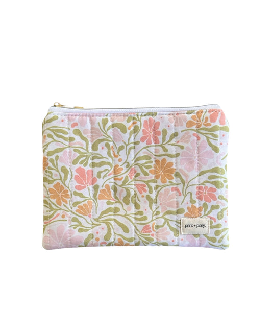 Spring Garden Quilted Zipper Pouch