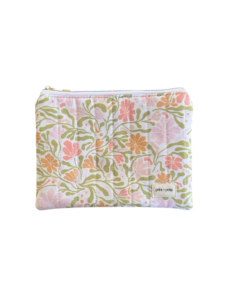 Spring Garden Quilted Zipper Pouch