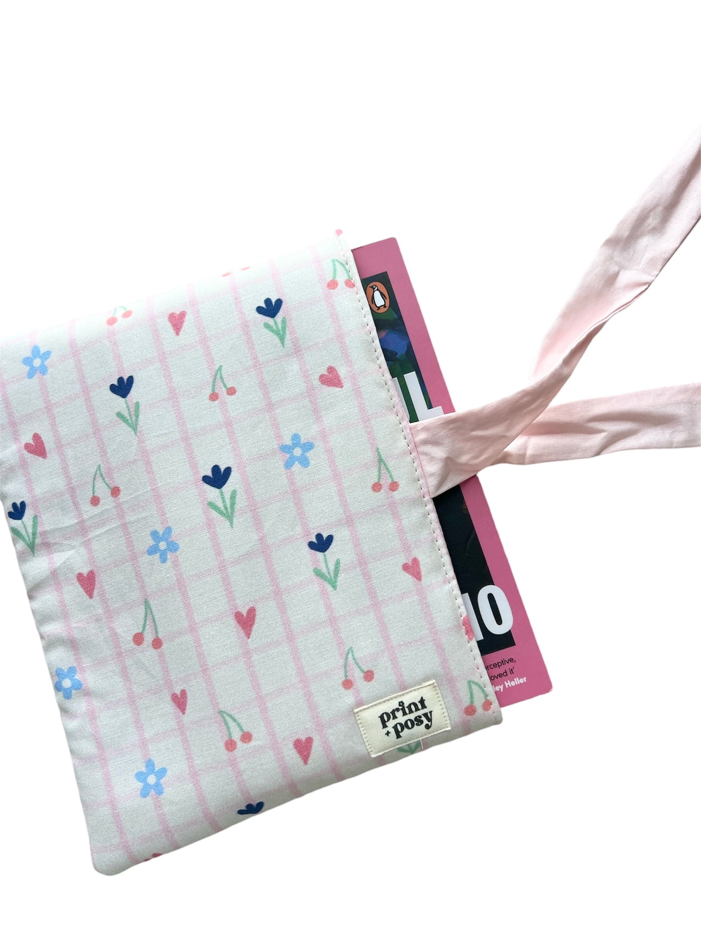 Cherry Check Book Sleeve