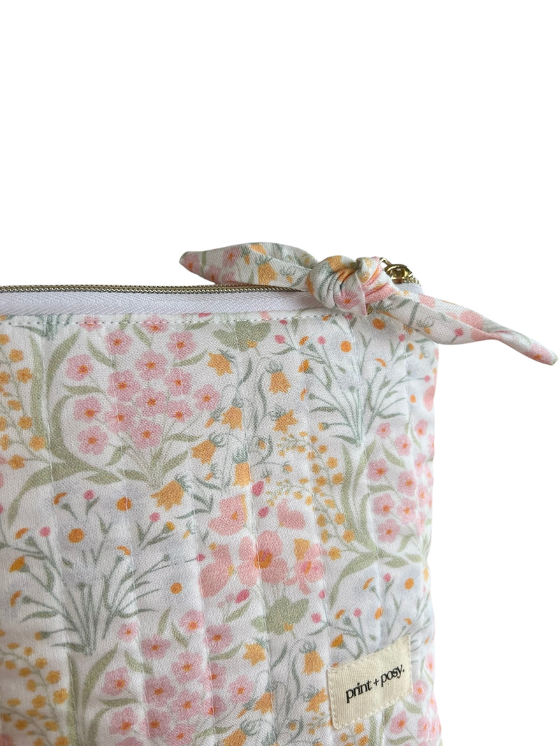 Bouquet Quilted Makeup Pouch