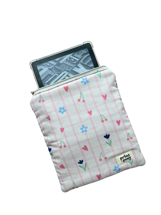 Cherry Check Kindle Sleeve