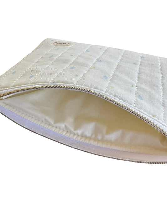 Buttercream Quilted Zipper Pouch