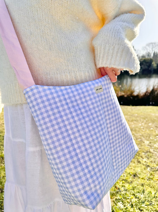 Wren Gingham Quilted Bow Tote