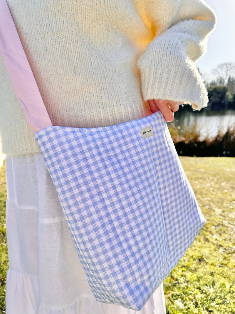 Wren Gingham Quilted Bow Tote