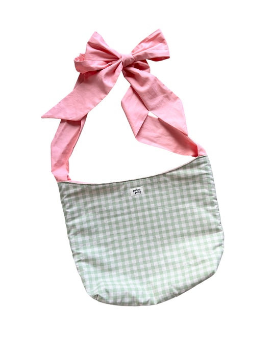 Green Gingham Bow Tote