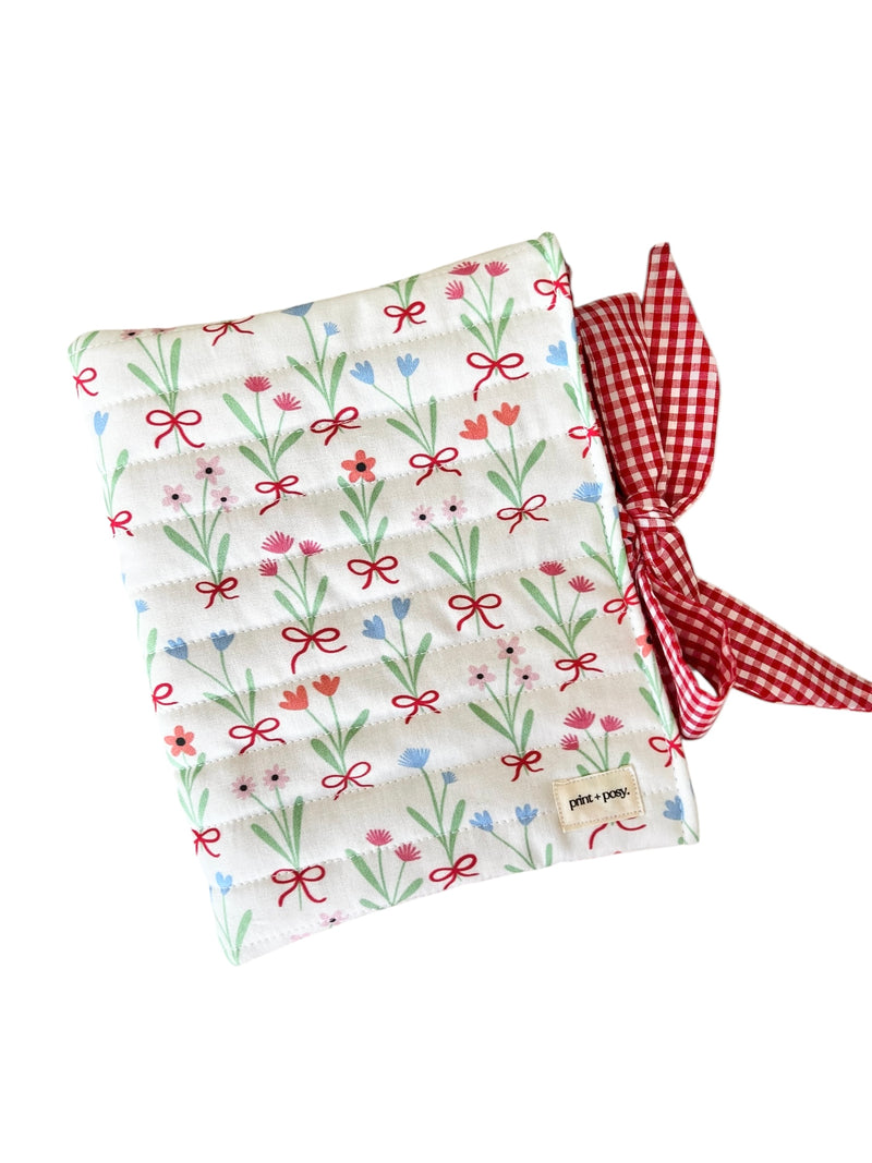 Rosie Bow Quilted Book Sleeve