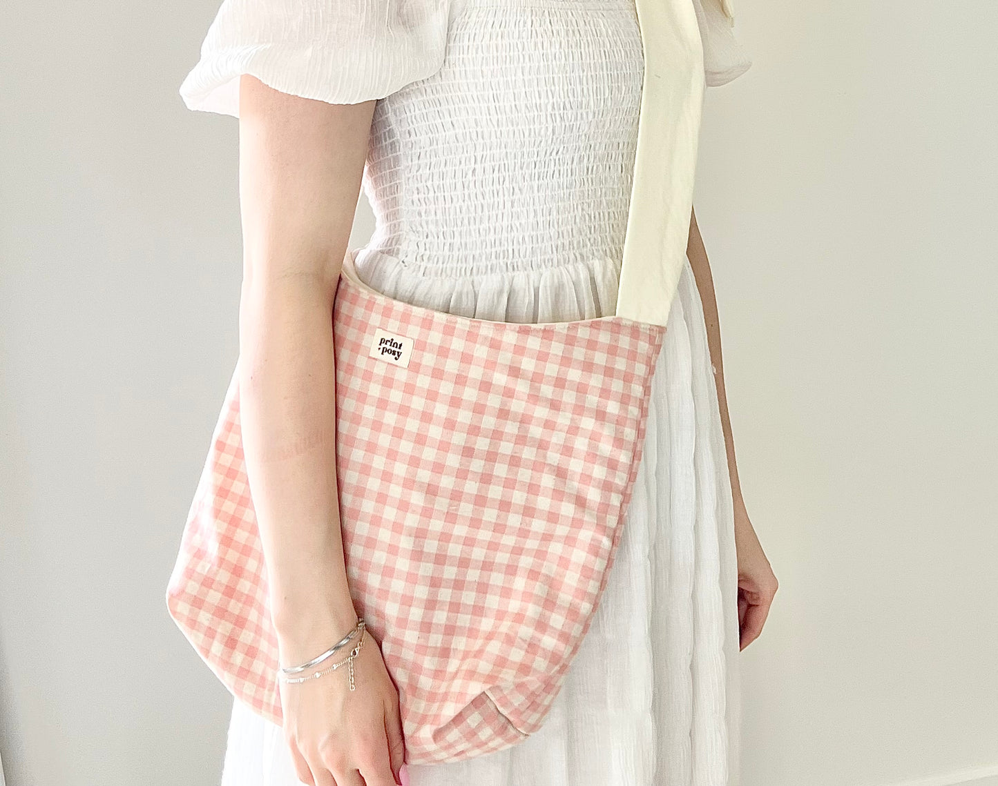 Pink Gingham Bow Tote