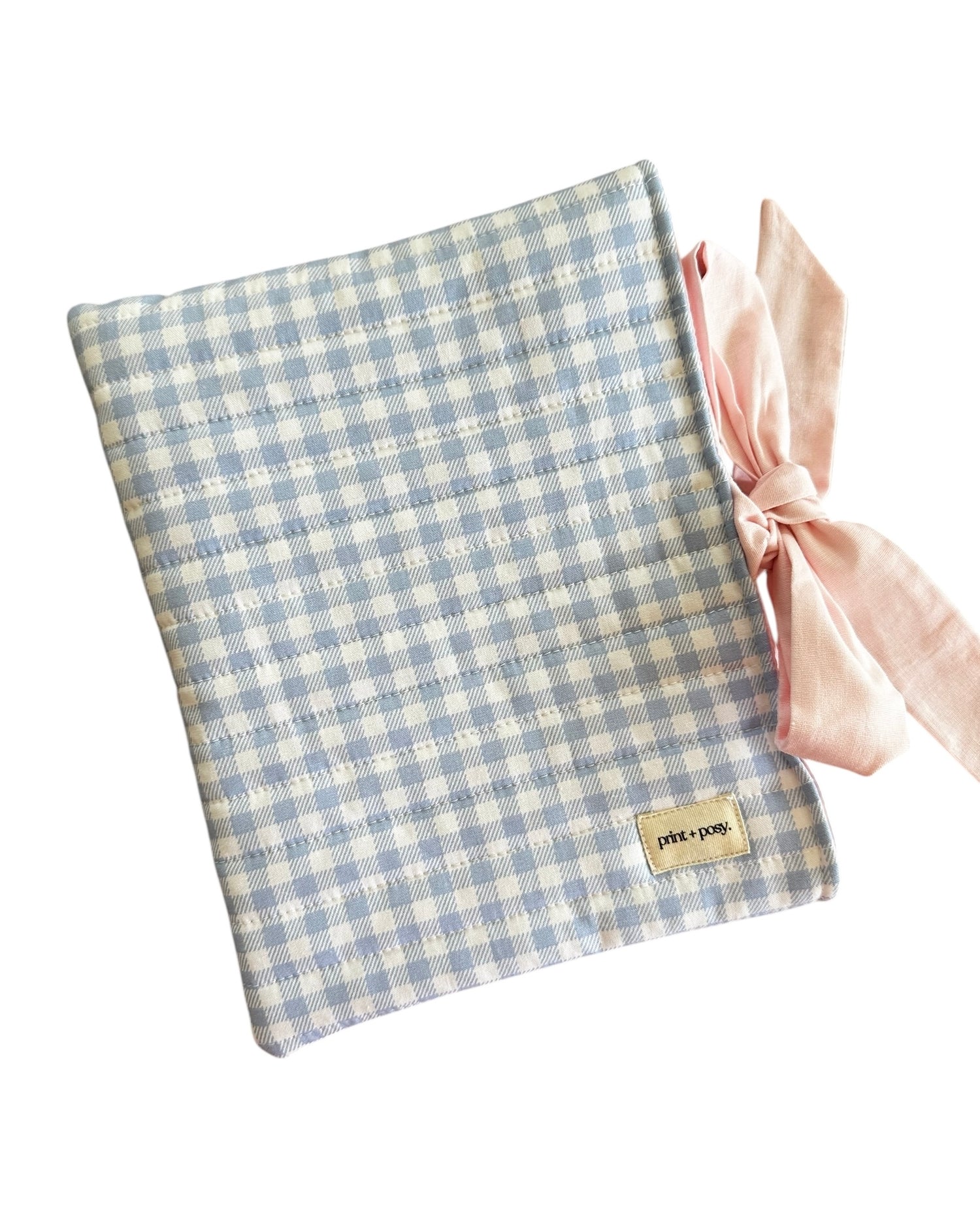 Wren Gingham Quilted Book Sleeve
