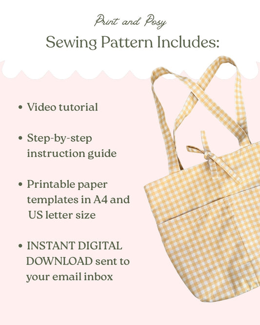 Bucket Tie Tote Bag Sewing Pattern