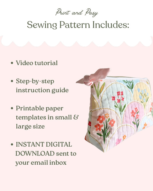 Quilted Posy Pouch Sewing Pattern