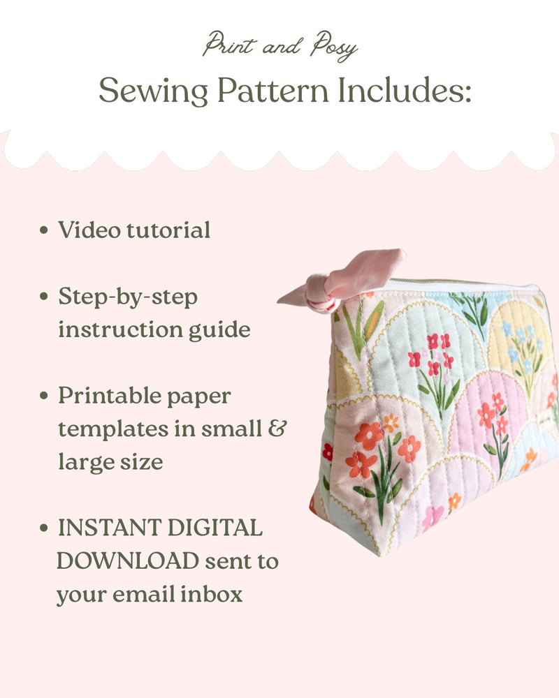 Quilted Posy Pouch Sewing Pattern