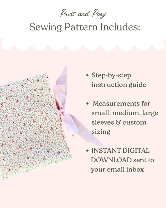 Posy Tie Book Sleeve Sewing Pattern