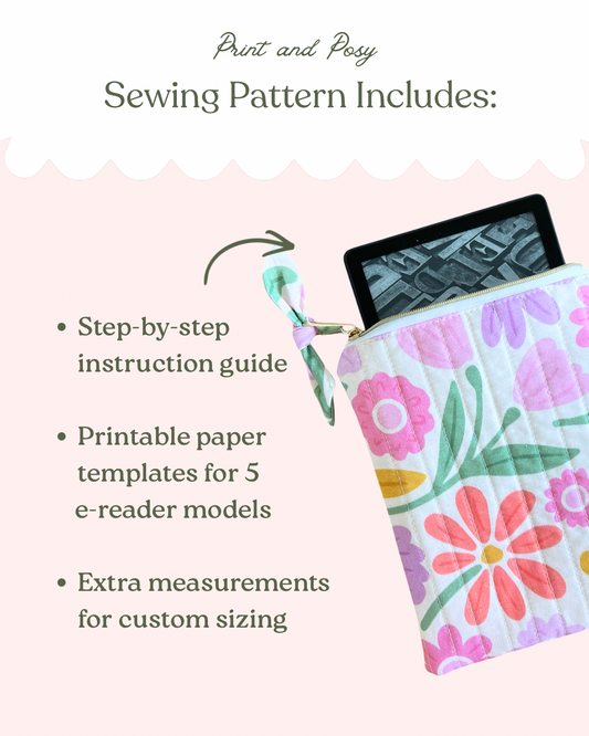 Quilted e-Reader Sleeve Sewing Pattern