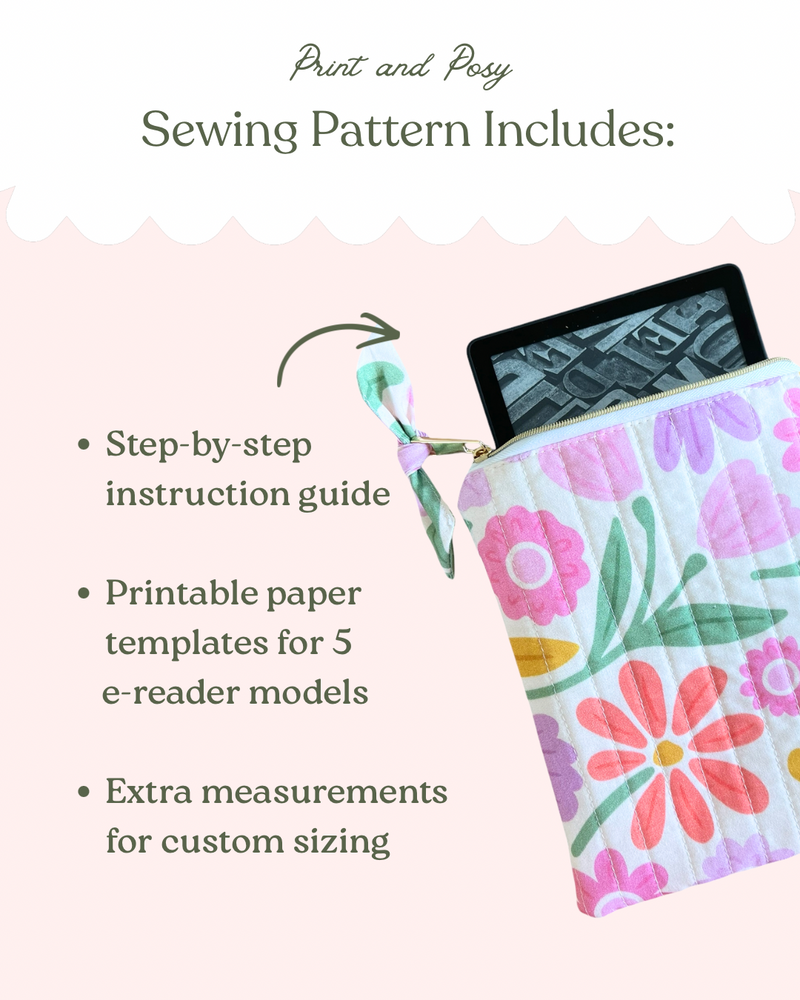 Quilted e-Reader Sleeve Sewing Pattern