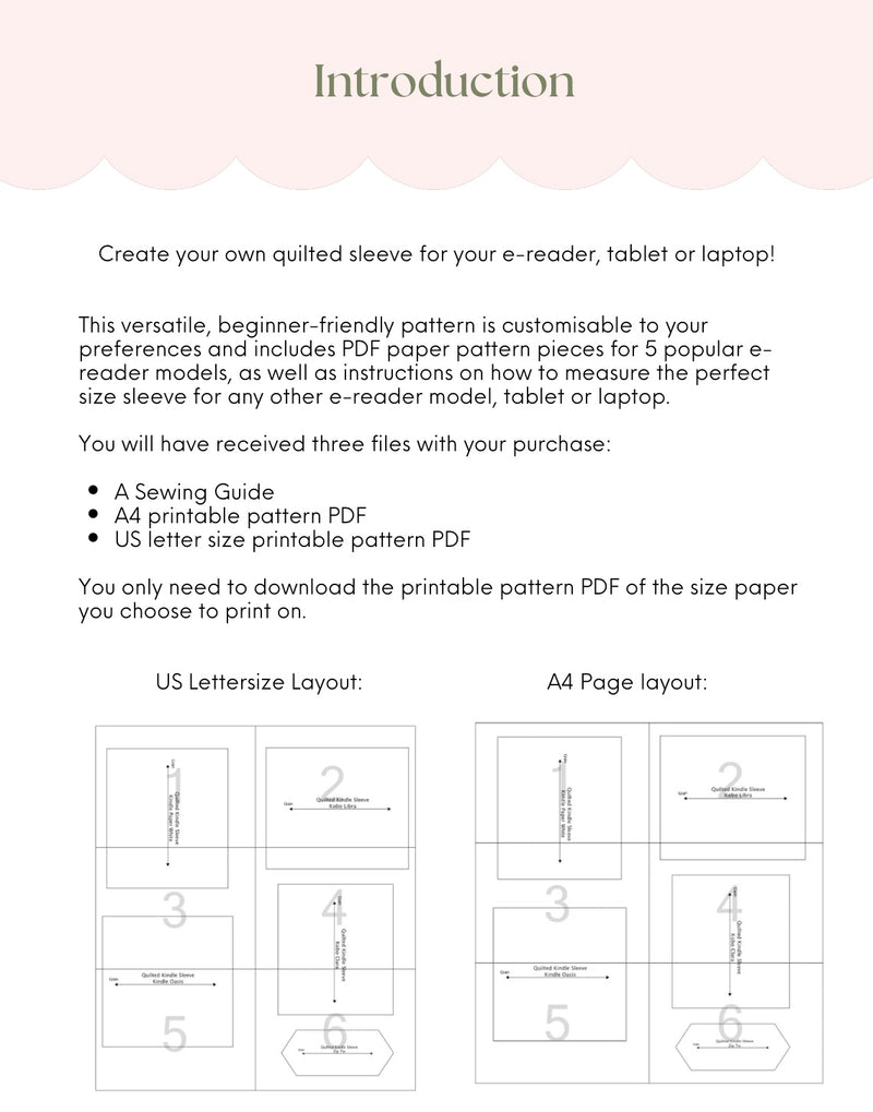 Quilted e-Reader Sleeve Sewing Pattern