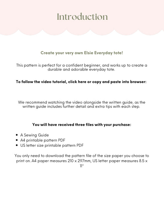 Elsie Everyday Tote Bag Sewing Pattern