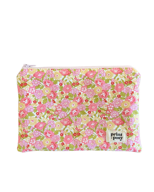 Pink Garden Zipper Pouch