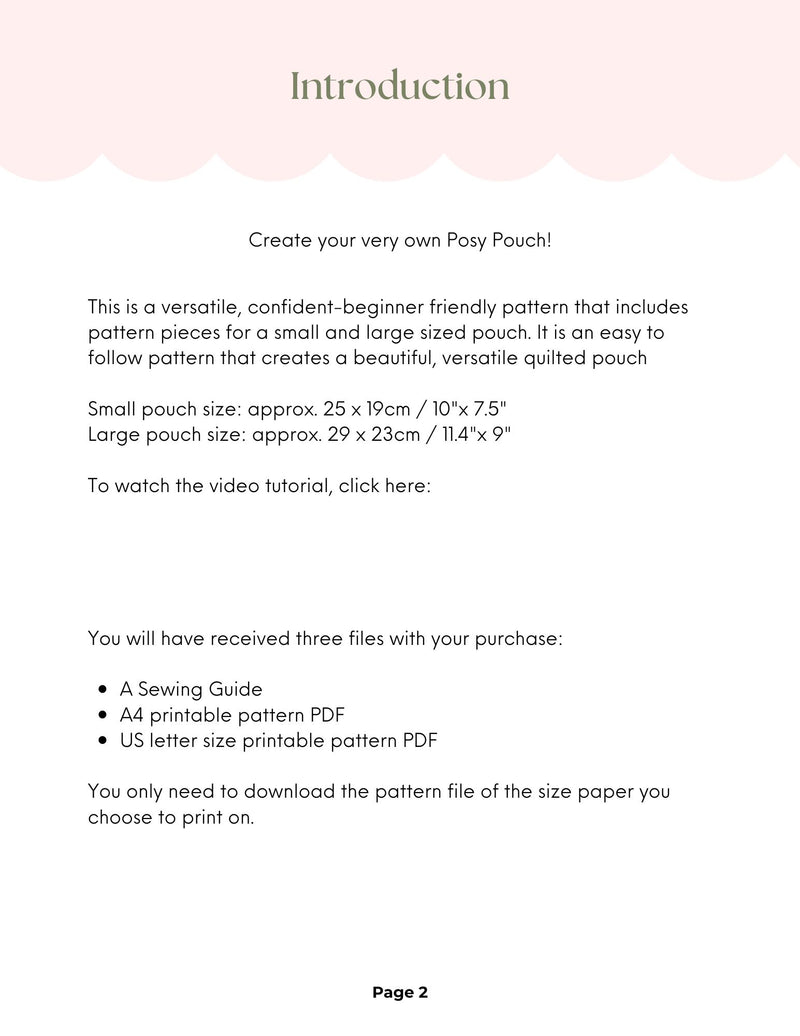 Quilted Posy Pouch Sewing Pattern